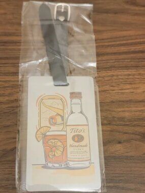 Tito's Vodka Metal Luggage Tag‎ with Black Strap New Sealed